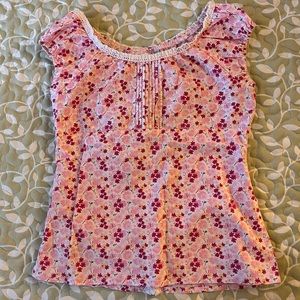 KRU pink floral blouse with zip back - Girls size 12